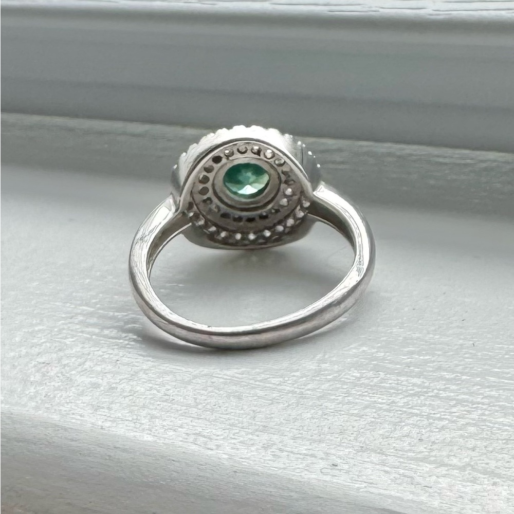 ⚡️SALE⚡️Moissanite and diamond ring. Sterling silver size 6 - Picture 6 of 6